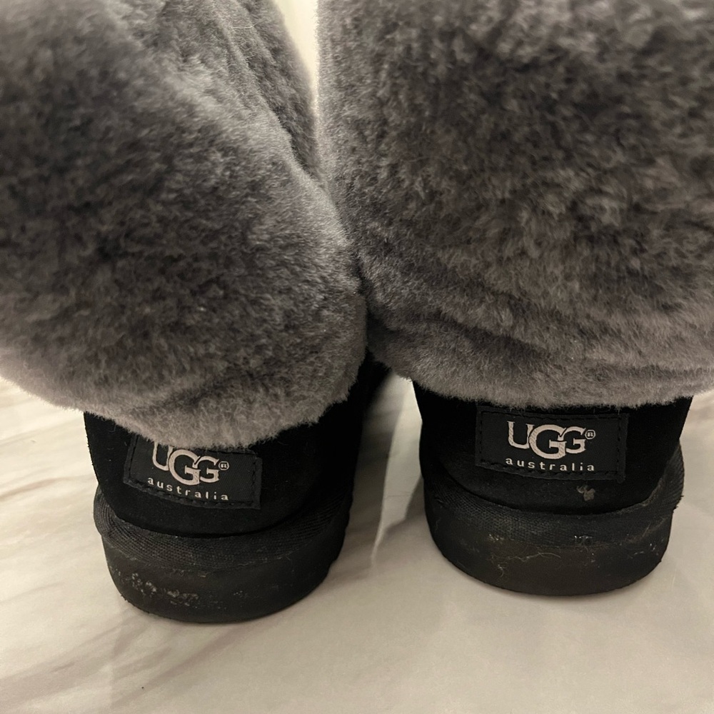 UGG Charcoal Fluffy Boots size 8